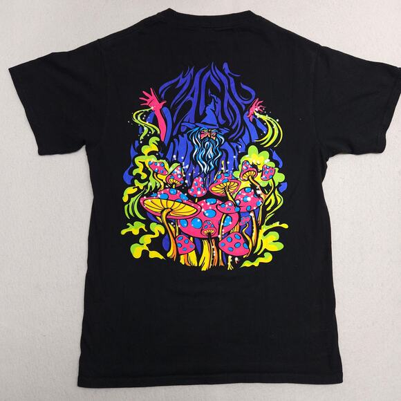 Alab Mushrooms Crew Neck Short Sleeve Graphic T Shirt Mens Size S Black - Picture 9 of 10